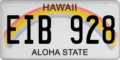 HI license plate EIB928
