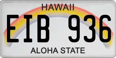 HI license plate EIB936