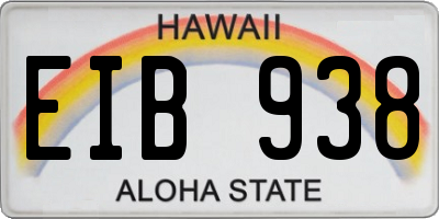 HI license plate EIB938