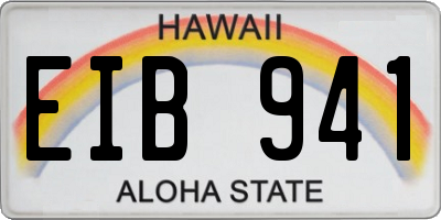 HI license plate EIB941