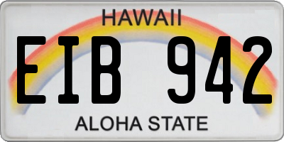 HI license plate EIB942