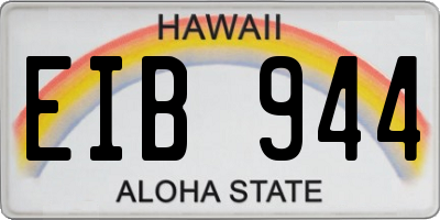 HI license plate EIB944
