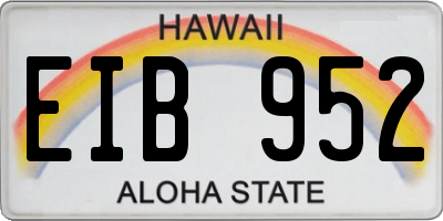 HI license plate EIB952