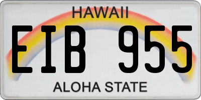 HI license plate EIB955