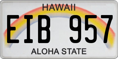 HI license plate EIB957