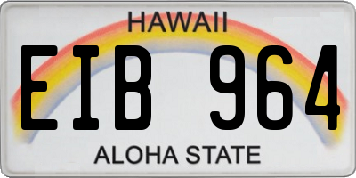 HI license plate EIB964