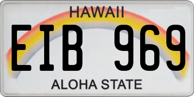 HI license plate EIB969