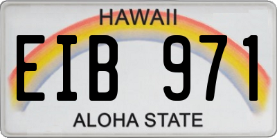 HI license plate EIB971