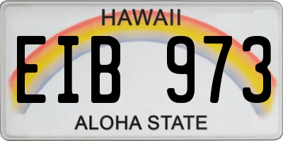 HI license plate EIB973