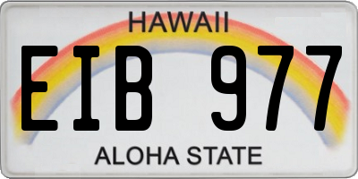HI license plate EIB977