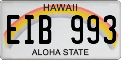 HI license plate EIB993