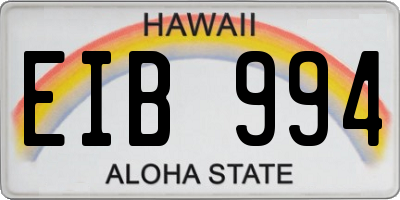 HI license plate EIB994