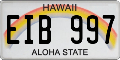 HI license plate EIB997