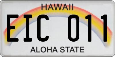 HI license plate EIC011