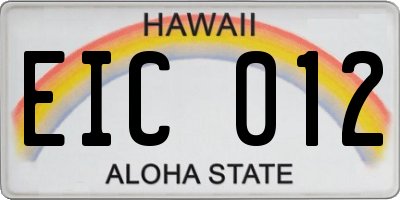 HI license plate EIC012