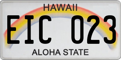 HI license plate EIC023