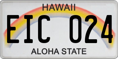 HI license plate EIC024