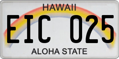HI license plate EIC025