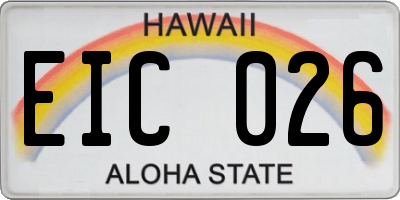HI license plate EIC026