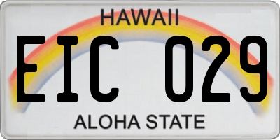 HI license plate EIC029