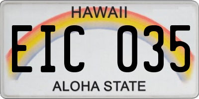 HI license plate EIC035