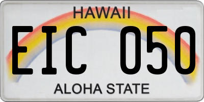 HI license plate EIC050