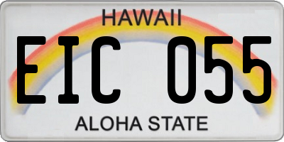 HI license plate EIC055