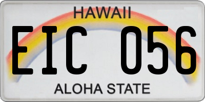 HI license plate EIC056