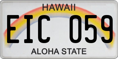 HI license plate EIC059