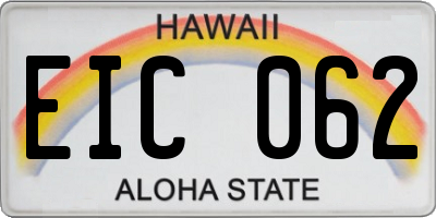 HI license plate EIC062