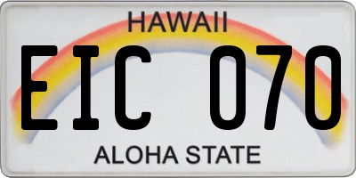 HI license plate EIC070