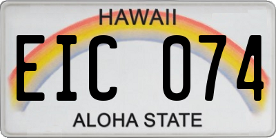HI license plate EIC074