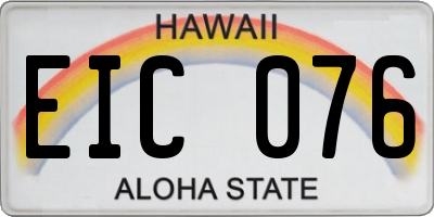 HI license plate EIC076