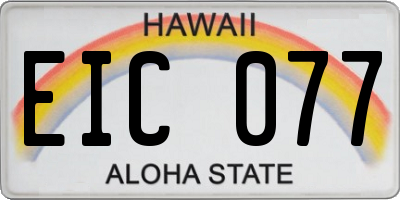 HI license plate EIC077