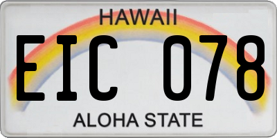 HI license plate EIC078