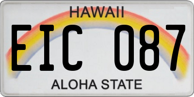 HI license plate EIC087