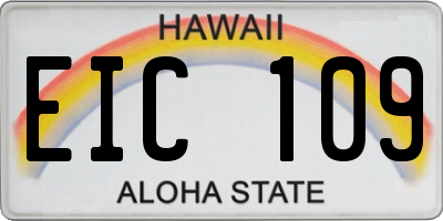 HI license plate EIC109