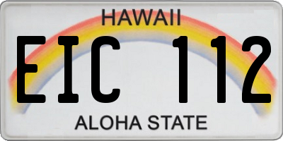 HI license plate EIC112