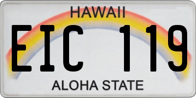 HI license plate EIC119