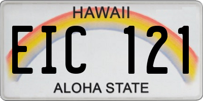 HI license plate EIC121