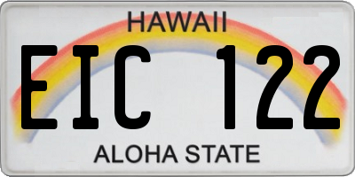 HI license plate EIC122