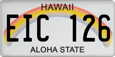 HI license plate EIC126