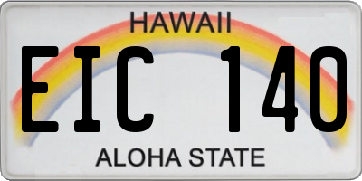 HI license plate EIC140