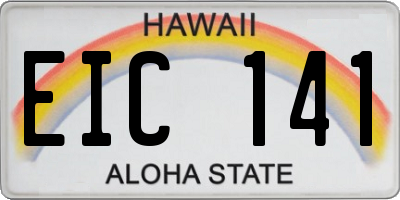 HI license plate EIC141
