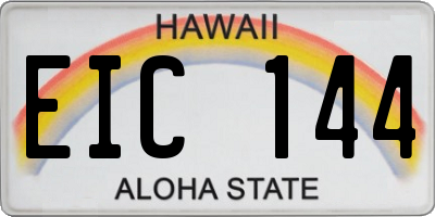HI license plate EIC144