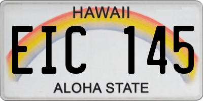 HI license plate EIC145
