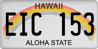 HI license plate EIC153