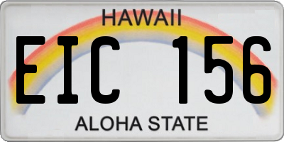 HI license plate EIC156