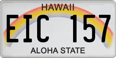 HI license plate EIC157