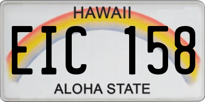 HI license plate EIC158